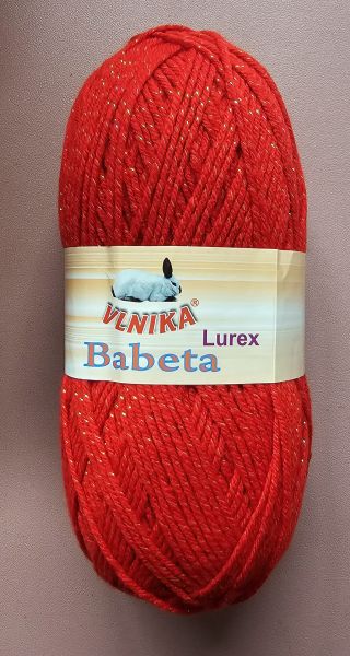 Vlnika Babeta Lurex, 100g Glitzergarn Fb. 216 rot mit Glitzer