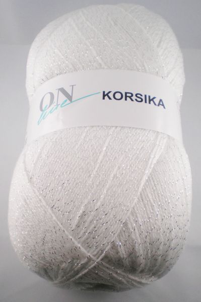 ONline Korsika, 350g Glitzergarn Fb. 0001 weiß mit Glitzer