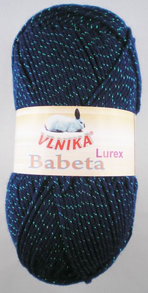 Vlnika Babeta Lurex, 100g Glitzergarn Fb. 42 marine mit Glitzer