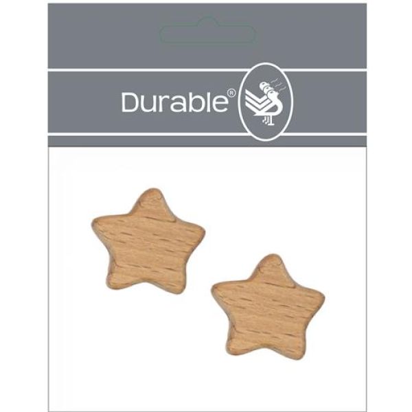 Durable Holz Perlen Stern / Größe ca. 3cm / 2-Stück-Packung