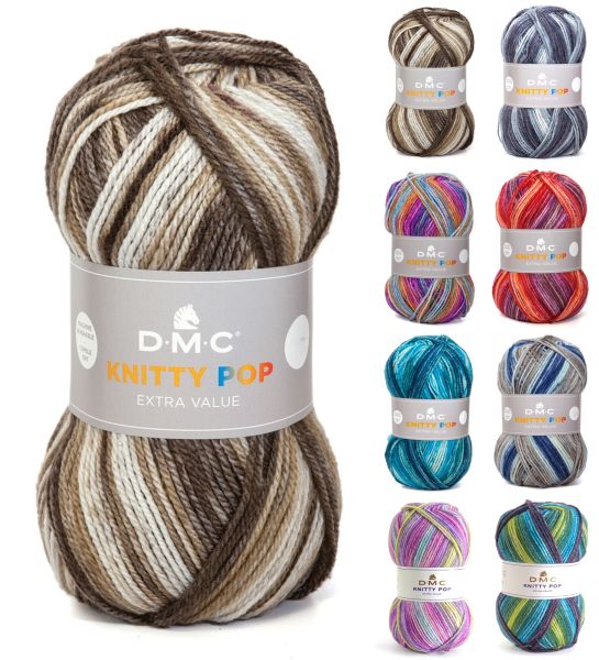 50g DMC Knitty Pop, 50g Standardgarn