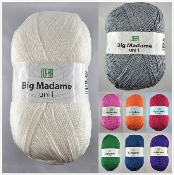 Happy Hobby Big Madame Uni l, 300g-Großknäuel