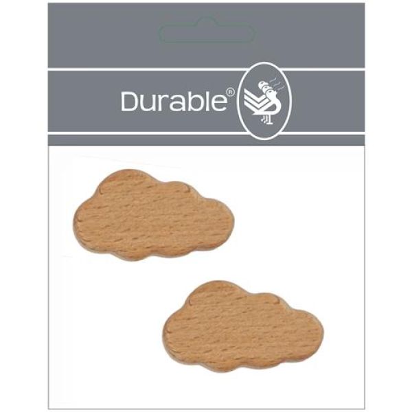 Durable Holz Perlen Wolke / Größe ca. 3cm x 5cm / 2-Stück-Packung