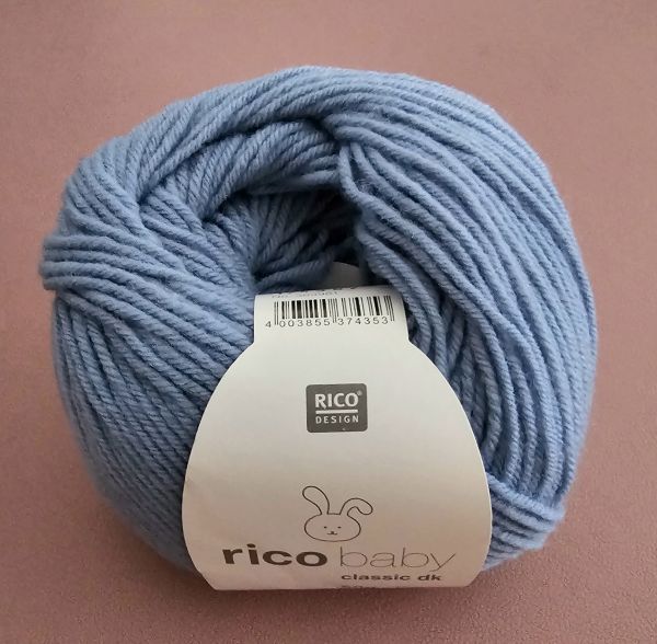 Rico Baby Classic dk, 50g Babywolle Fb. 014 blau