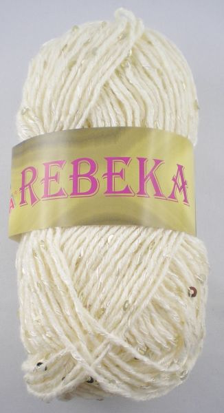 Vlnika Rebeka, 50g Sommergarn mit Pailletten Fb. 32 creme