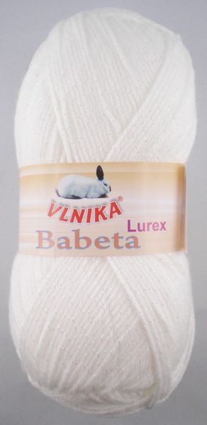 Vlnika Babeta Lurex, 100g Glitzergarn Fb. 1 weiß mit Glitzer