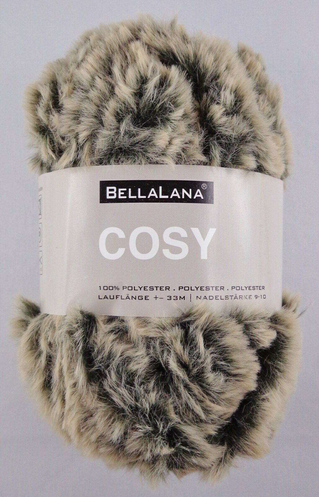 Pelote de laine fourrure BellaLana Cosy 50gr, noir
