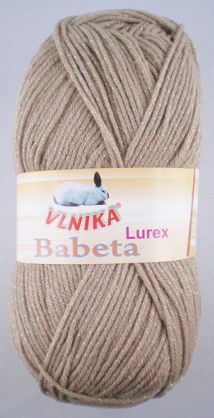 Vlnika Babeta Lurex, 100g Glitzergarn Fb. 206 beige mit Glitzer