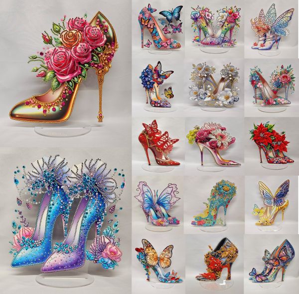 Diamond Painting handmade Ornamente High Heels in verschiedenen Designs (fertig)