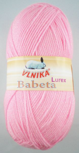 Vlnika Babeta Lurex, 100g Glitzergarn Fb. 11 rosa mit Glitzer