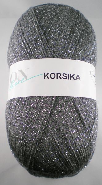 ONline Korsika, 350g Glitzergarn Fb. 0002 dunkelgrau mit Glitzer