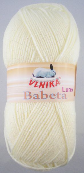 Vlnika Babeta Lurex, 100g Glitzergarn Fb. 202 creme mit Glitzer