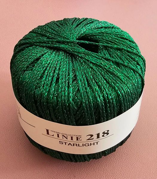 ONline Linie 218 Starlight, 50g Häkelgarn mit Glitzereffekt Fb. 08 grün