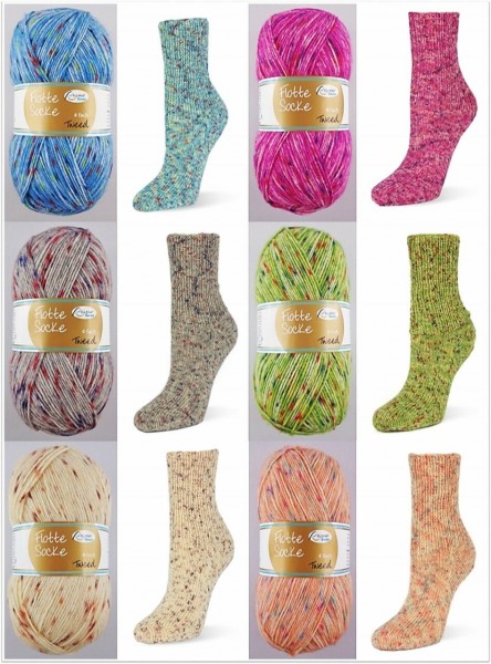 Rellana Flotte Socke Tweed, 100g Sockenwolle 4-fach