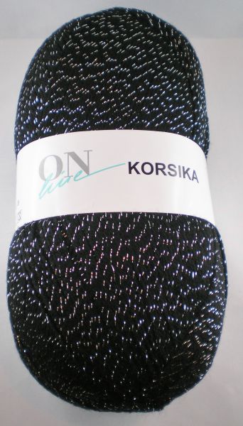 ONline Korsika, 350g Glitzergarn Fb. 0010 schwarz mit Glitzer